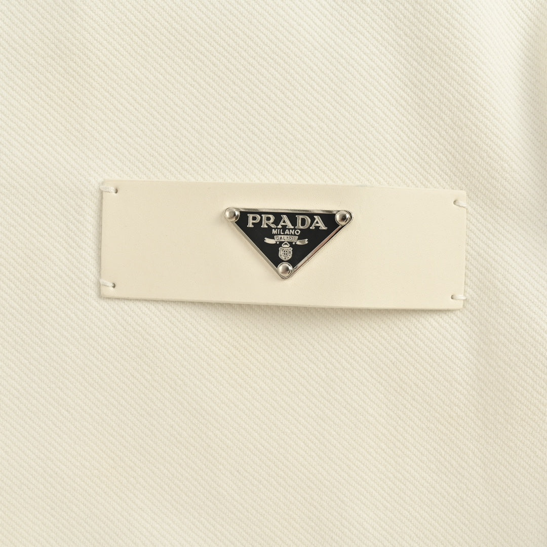 25SS Round neck sweatshirt with triangle logo on the side