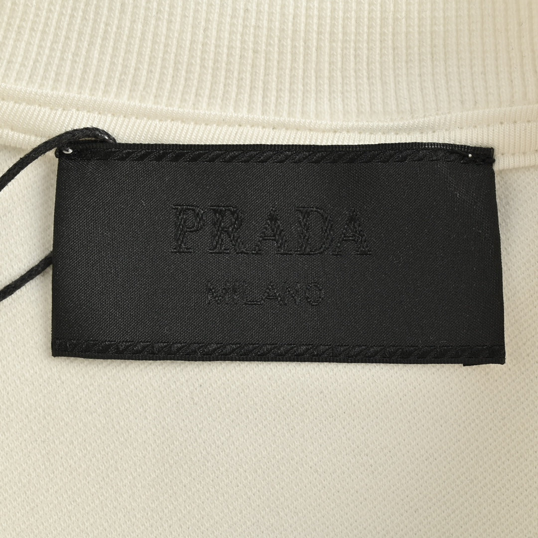 25SS Round neck sweatshirt with triangle logo on the side
