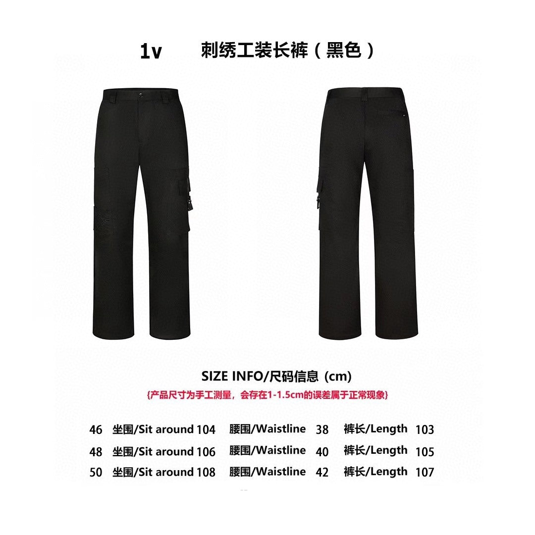 124SS embroidery cargo pants