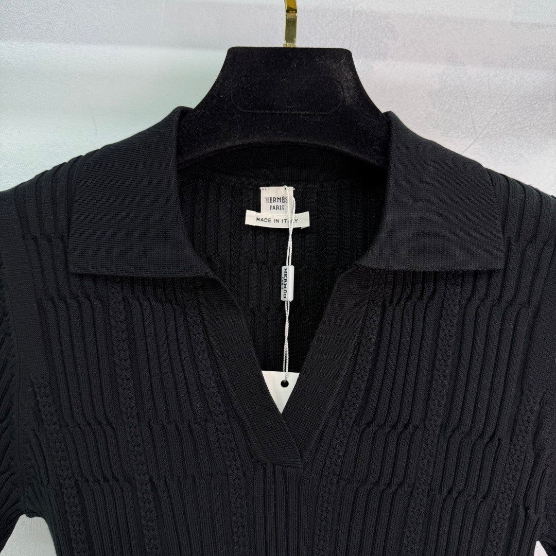 25ss Lapel Knit Lapel Short Sleeve