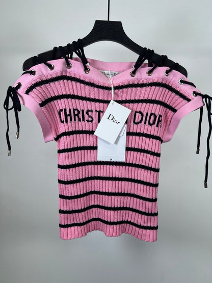 25SS Striped knitted top