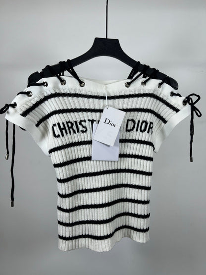 25SS Striped knitted top