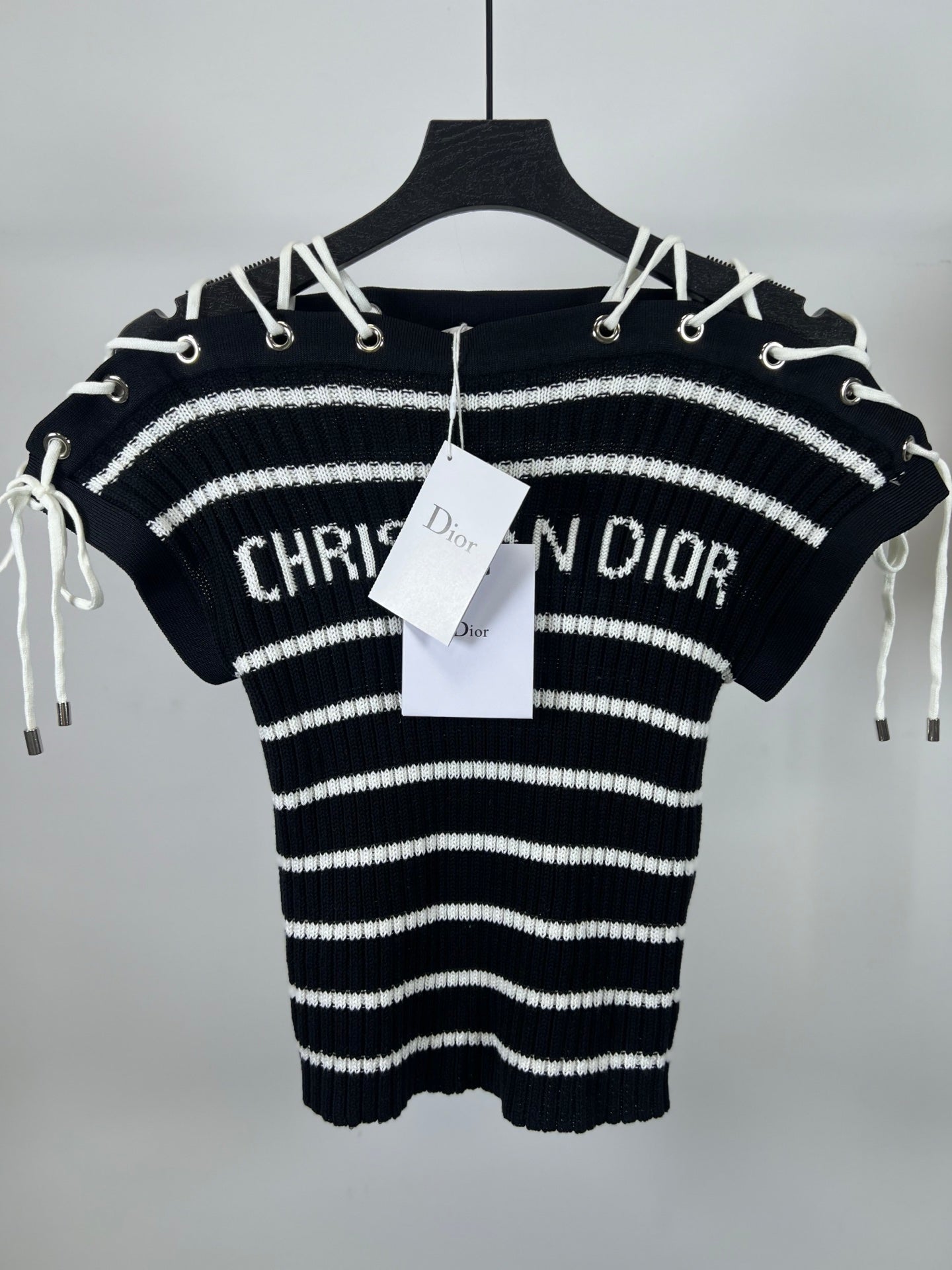 25SS Striped knitted top
