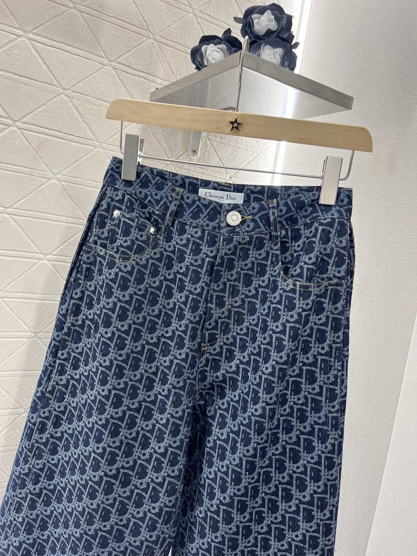 25SS Jacquard straight leg pants