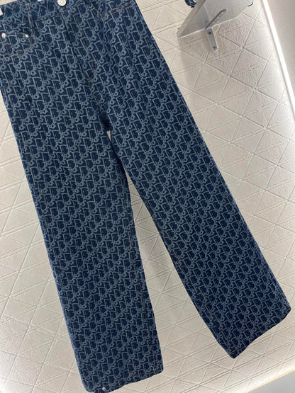 25SS Jacquard straight leg pants