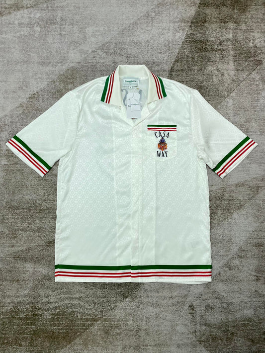 Silk fabric short-sleeved shirt