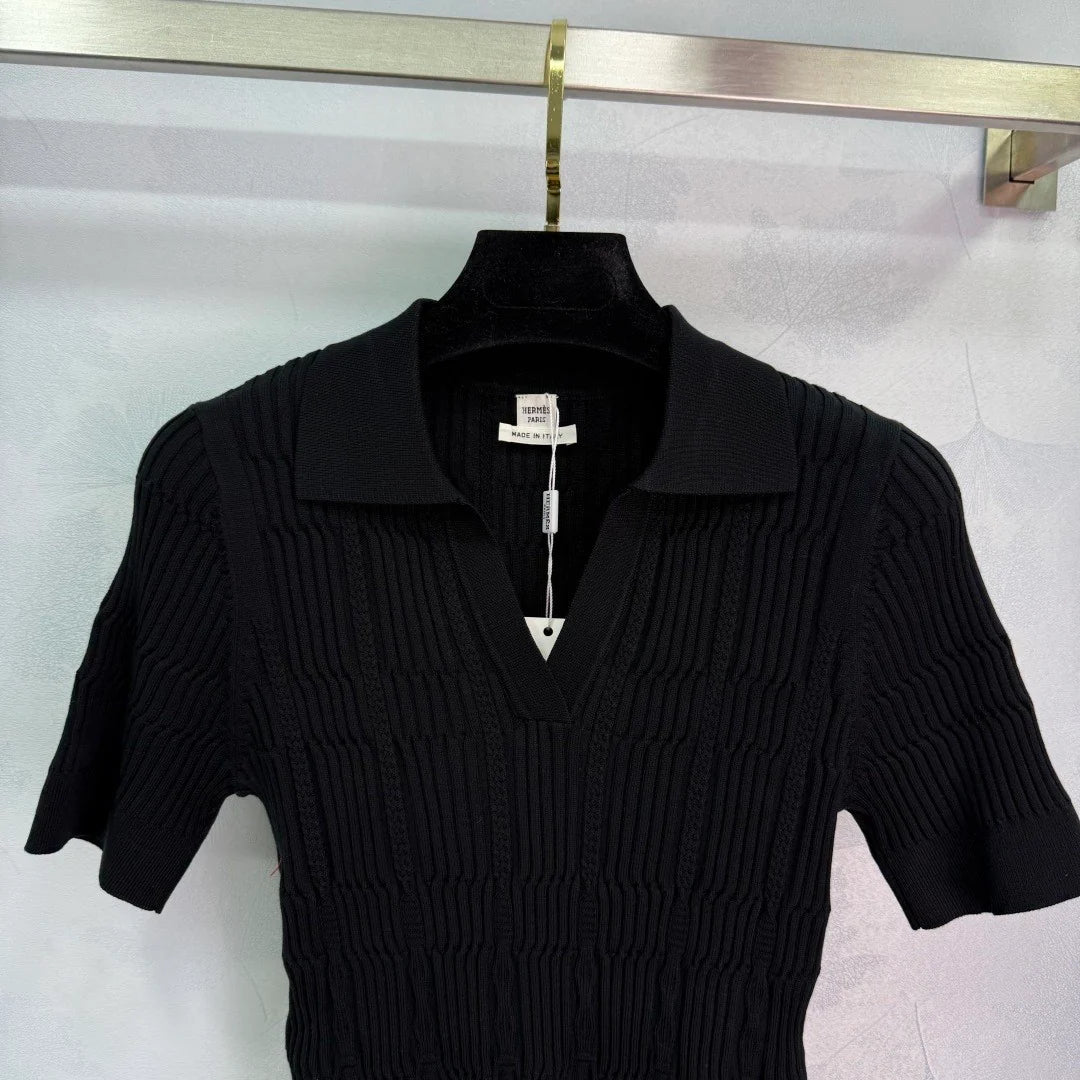 25ss Lapel Knit Lapel Short Sleeve