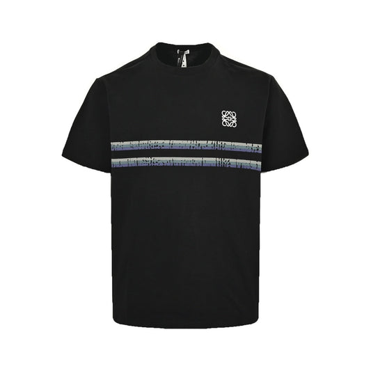 25SS Color block belt printed crew neck short sleeves