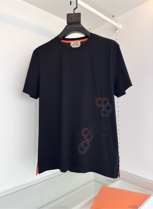 25SS Horseshoe button embroidered round neck short-sleeved T-shirt