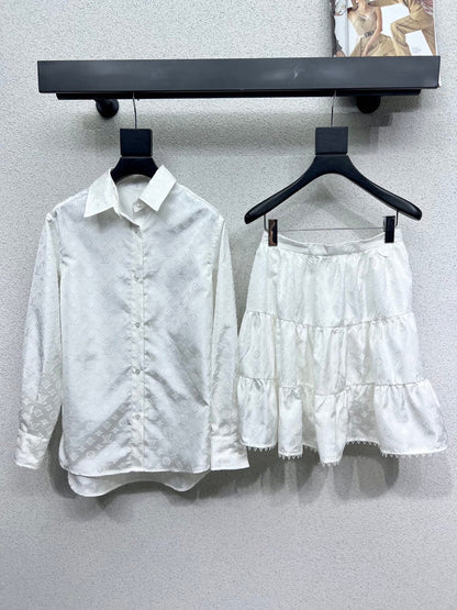 25 new classic jacquard shirt + skirt suit