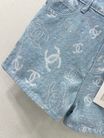 25SS Macaron pulled full denim shorts
