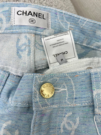 25SS Macaron pulled full denim shorts
