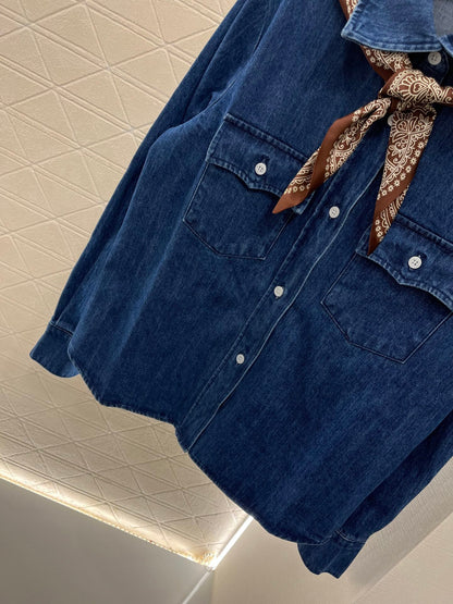 25ss Scarf, denim shirt, jacket