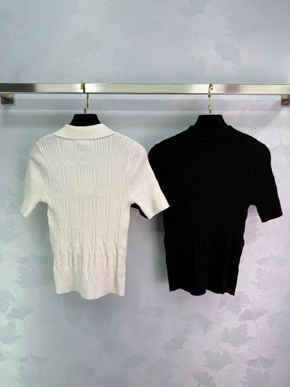 25ss Lapel Knit Lapel Short Sleeve