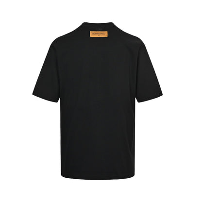 25ss Line fake pocket embroidered short sleeved shirt
