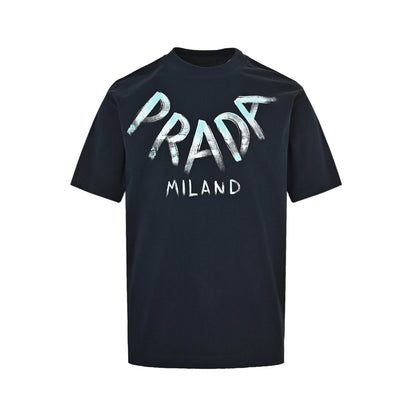 25ss collar with large letter logo printed short sleeved shirt