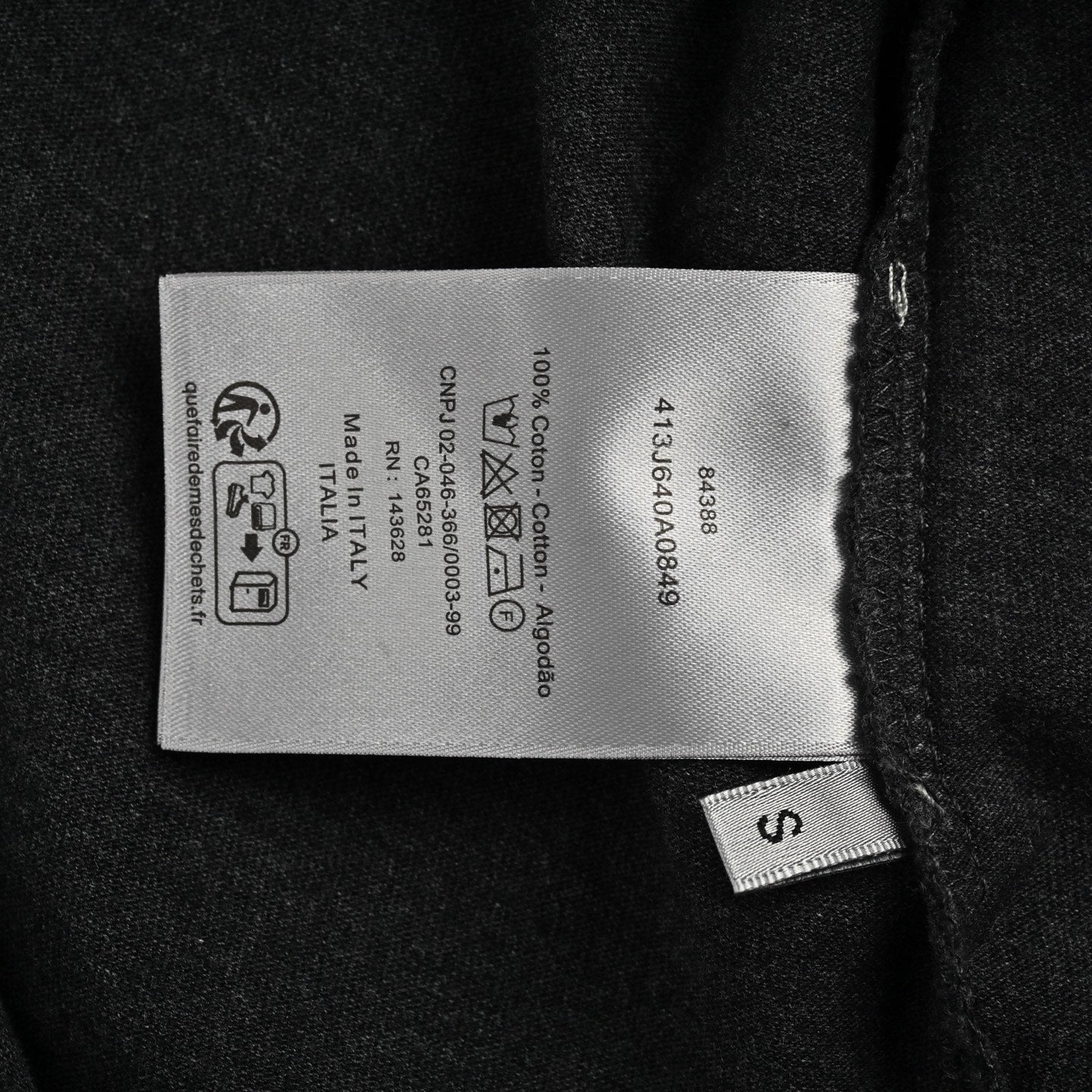 25ss Embroidered letters in dark gray short sleeves