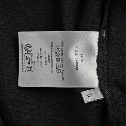 25ss Embroidered letters in dark gray short sleeves