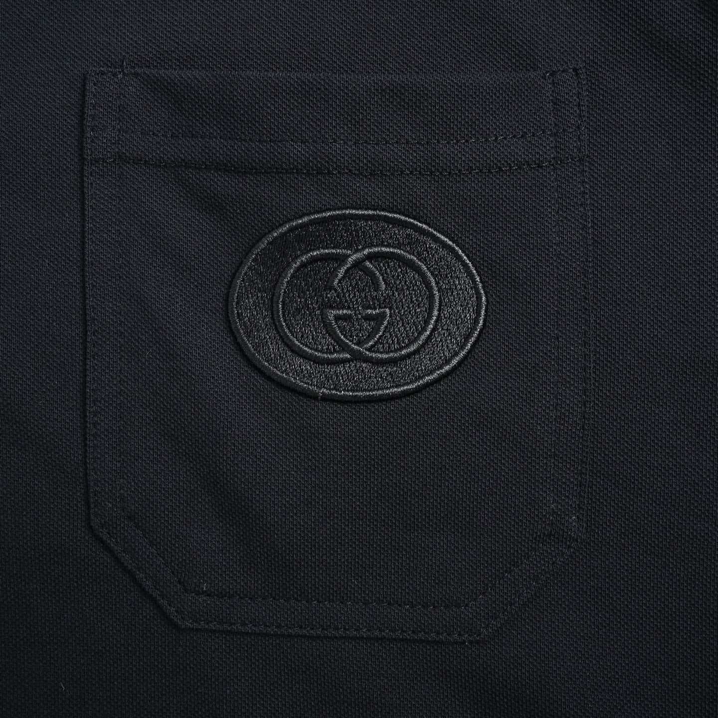 25ss Pocket Double G Embroidered Ribbon Polo Short Sleeve