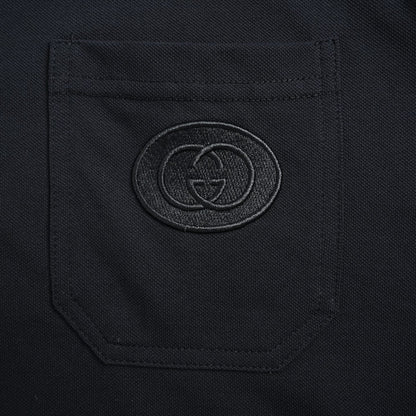 25ss Pocket Double G Embroidered Ribbon Polo Short Sleeve