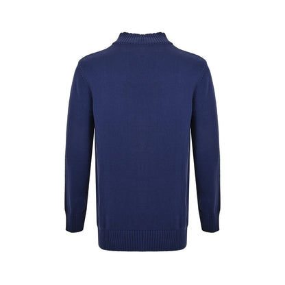 Half-zip sweater with jacquard lettering on chest