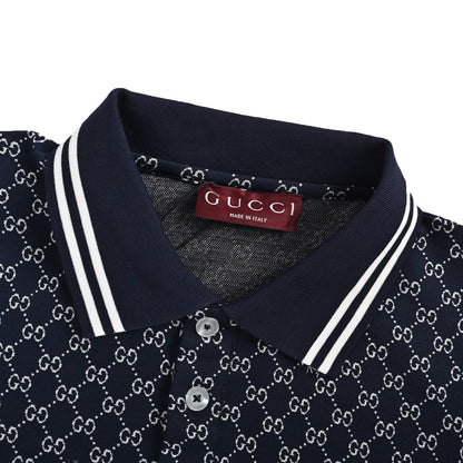25ss full printed jacquard Polo short sleeved shirt