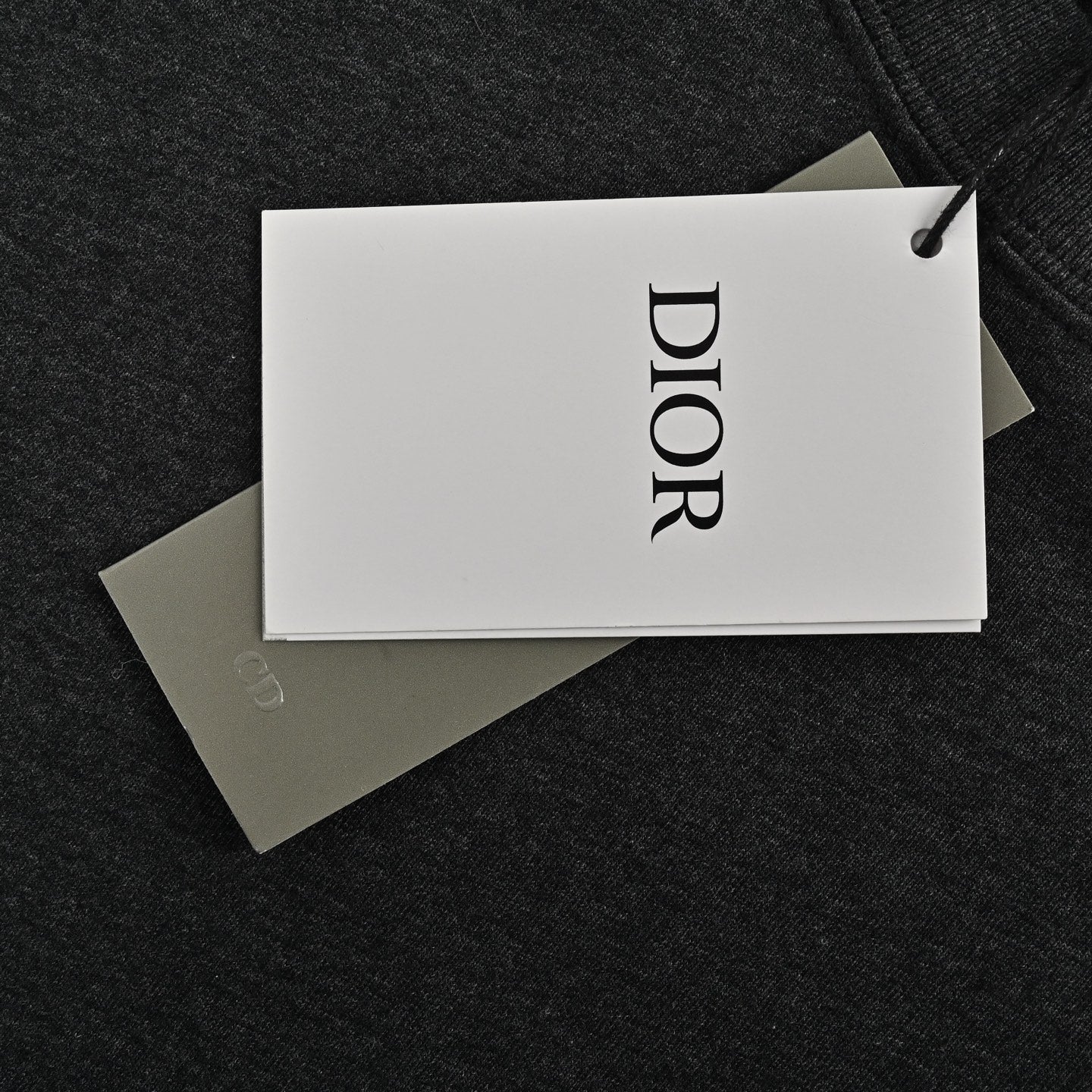 25ss Embroidered letters in dark gray short sleeves