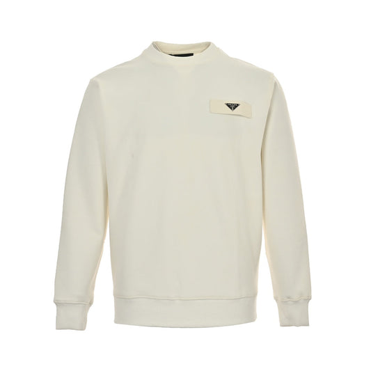 25SS Round neck sweatshirt with triangle logo on the side