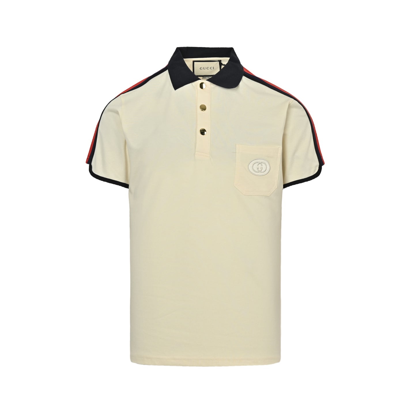 25ss Pocket Double G Embroidered Ribbon Polo Short Sleeve
