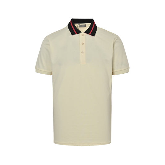 25ss Back collar letter jacquard Polo short sleeved shirt