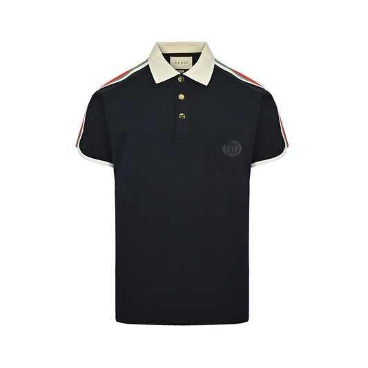 25ss Pocket Double G Embroidered Ribbon Polo Short Sleeve